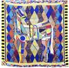NEW 90*90cm Luxury Brand Women Silk Scarves Plaid Horse Square Scarves Spring Summer Shawls For Ladies