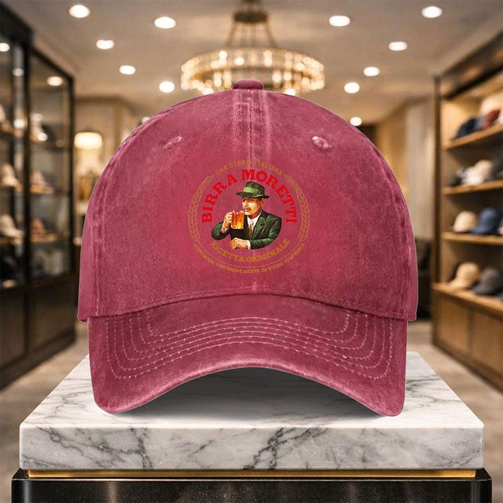 Birra Moretti Baseball Cap Adjustable Casual Hat for Outdoor Sports and Daily Wear
