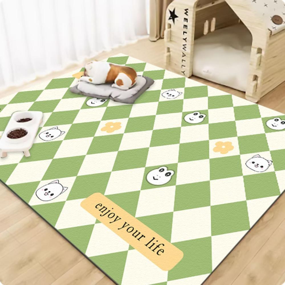 Easy to Clean Pet Dog Area Rug Cartoon Pattern Dog Anti Slip Mat  Dog and Cat