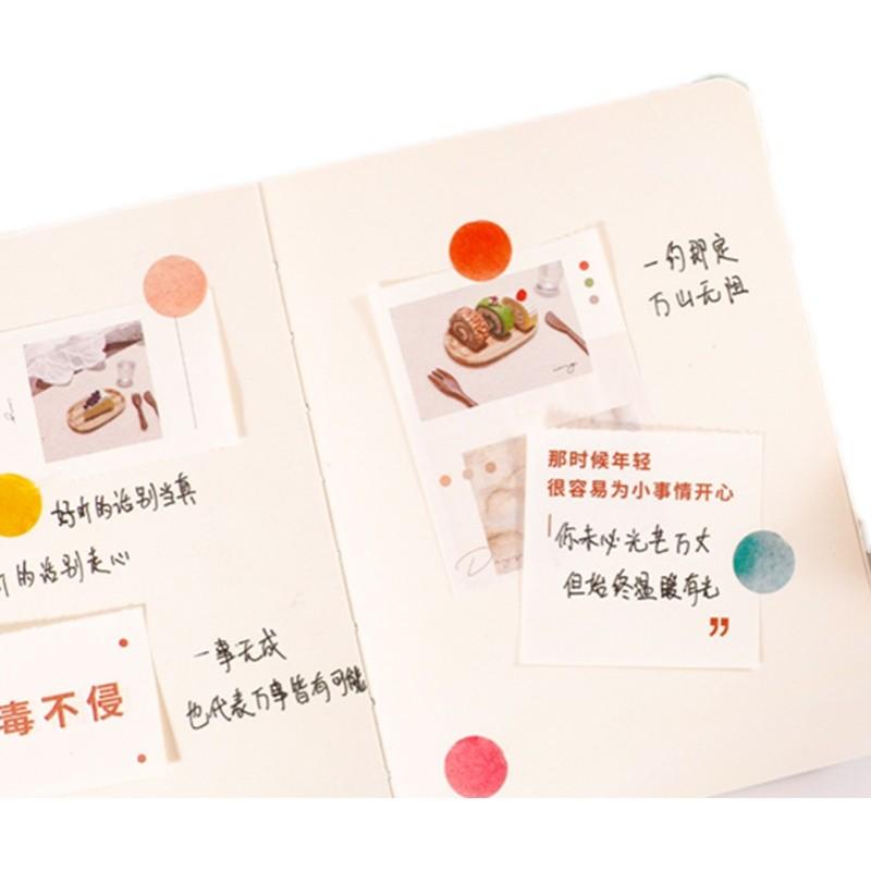 1 roll Watercolor Polka Dot Sticker Junk Journaling Accessories Scrapbooking DIY Color Label Washi Sticker Stationery Suit