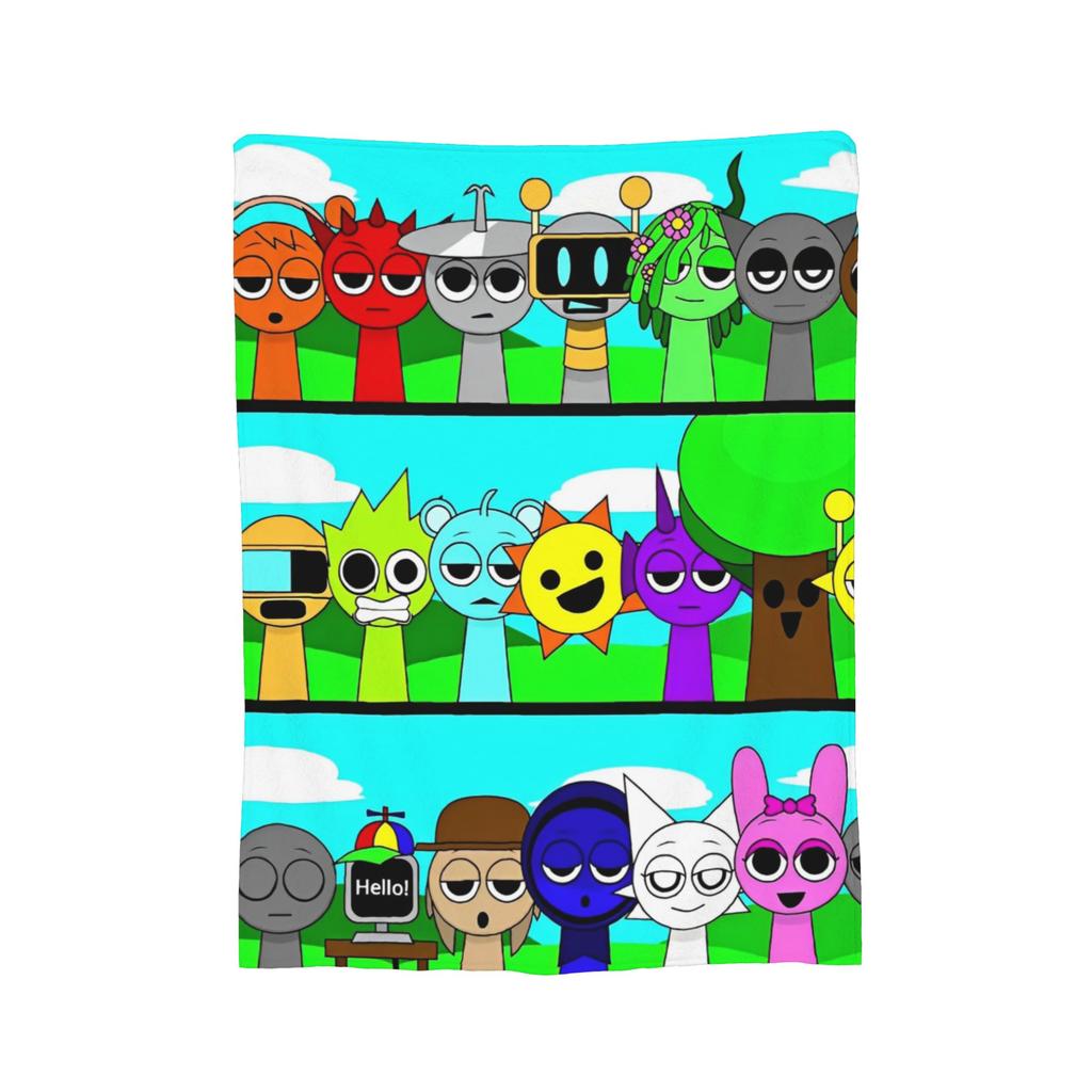 Мультяшная Игра Sprunki Incredibox Плед Фланелевый Плед Летнее Украшение для Кондиционера Мягкое Теплое Покрывало