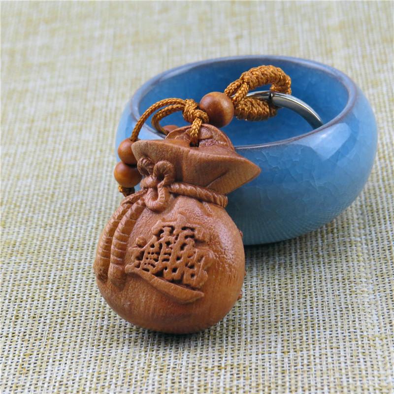 Брелок-подвеска в виде тыквы Pixiu из красного дерева с 3D-резьбой