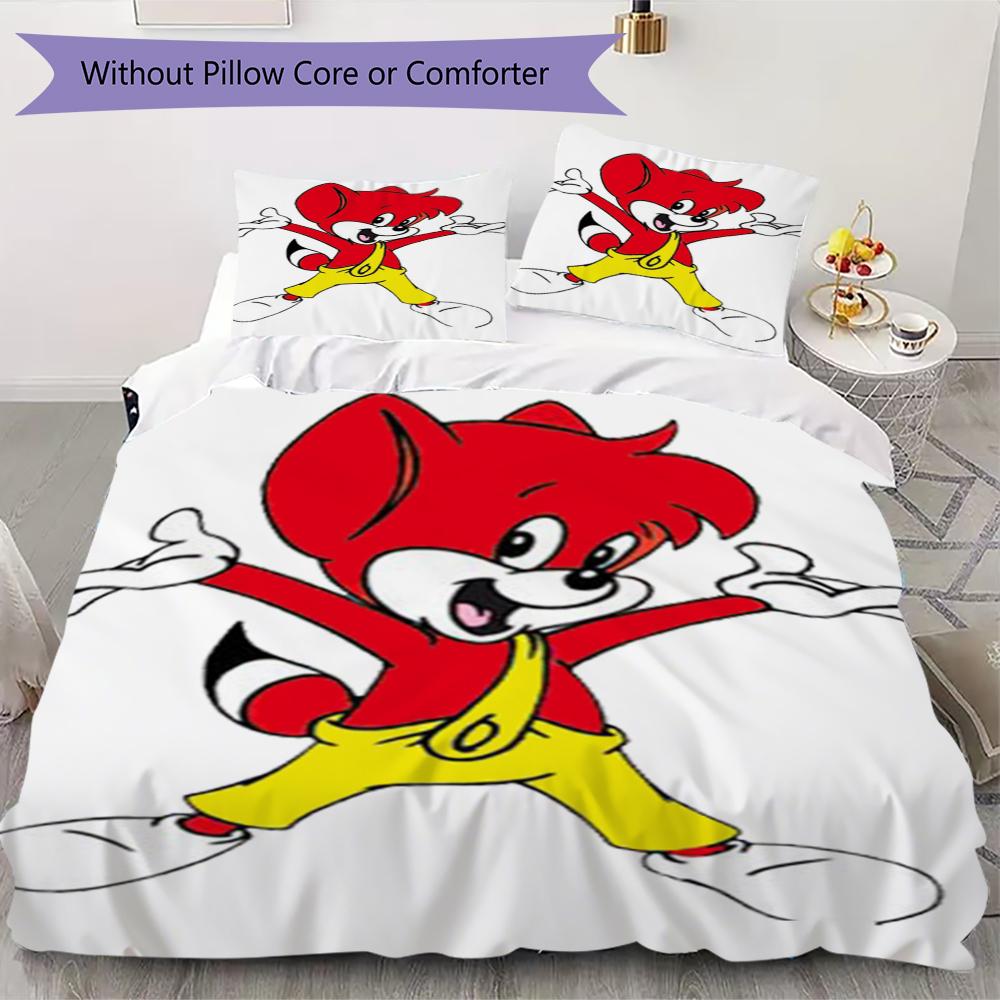 Fix und Foxi Pattern Bedding,Quilt Set Quilt Cover Pillowcase Home Birthday Gift(1 * duvet cover + 2 * pillowcase, without core)_lx