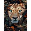 5D Diamond Embroidery Animals Diamond Painting Full Round Drill Tiger Lion Face Flowers Picture of Rhinestones Home Decor