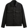 Minimalist Comfortable Versatile Suede-Like Loose Fit Lapel Shirt Jacket Men Jackets Black 3046506-800