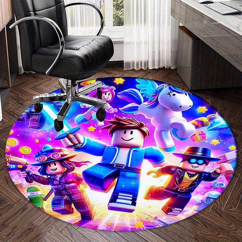 Roblox Printed Round Rug Carpet Chair Rug Area Rug Entryway Doormats,for Office Chair Living Room Bedroom Kitchen Room.