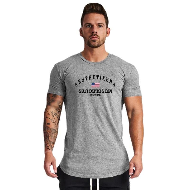Do The Work Muscleguys, Новое летнее поступление, модная мужская хлопковая облегающая хлопковая футболка с круглым вырезом, дышащая футболка для спортзала, бодибилдинга и фитнеса