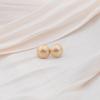 Gold Color Frosting Women's Small Earrings Uneven Tiny Ball Round Stud Earrings Minimalism Ear Zircon Unusual Earrings