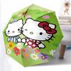 1pc Hello Kitty Floral Print Automatic Opening Folding Umbrella with 8-Bone Iron Frame - Perfect for Outdoor Use, Festive Gifts, Travel, Daily Use, an