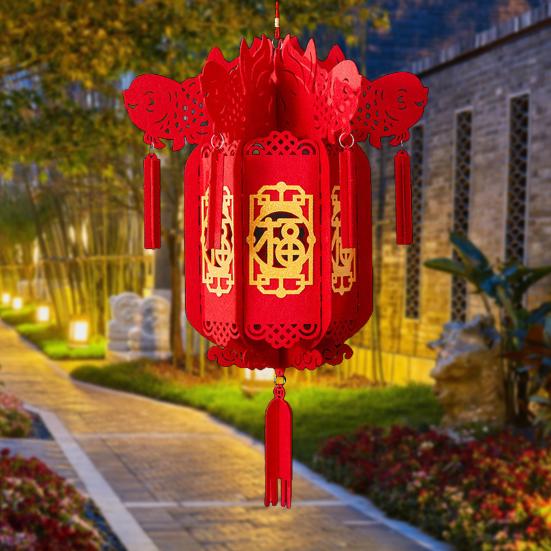 2024 Chinese Character Lanterns Create Atmosphere Fade-resistant with Tassel Indoor/Outdoor Decor for Spring Festival New Year's Day