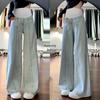 2025 Spring/Summer Women's Maternity Wide-Leg Denim Pants - Loose, Slimming, Pear-Shaped Fit, Straight Leg