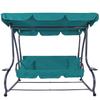 Balancelle de jardin - SPRINGOS - Venise (Hollywood) - 3 places - Toit réglable - Turquoise-vert