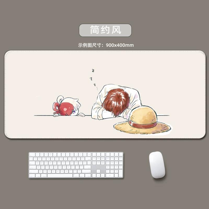 Цельный кожаный коврик для мыши  Большой Маленький Офисный Игровой Коврик для Клавиатуры Настольный Коврик Браслет из Щетины  Монки Д. Луффи  Ророноа Зоро  Декоративный настольный коврик