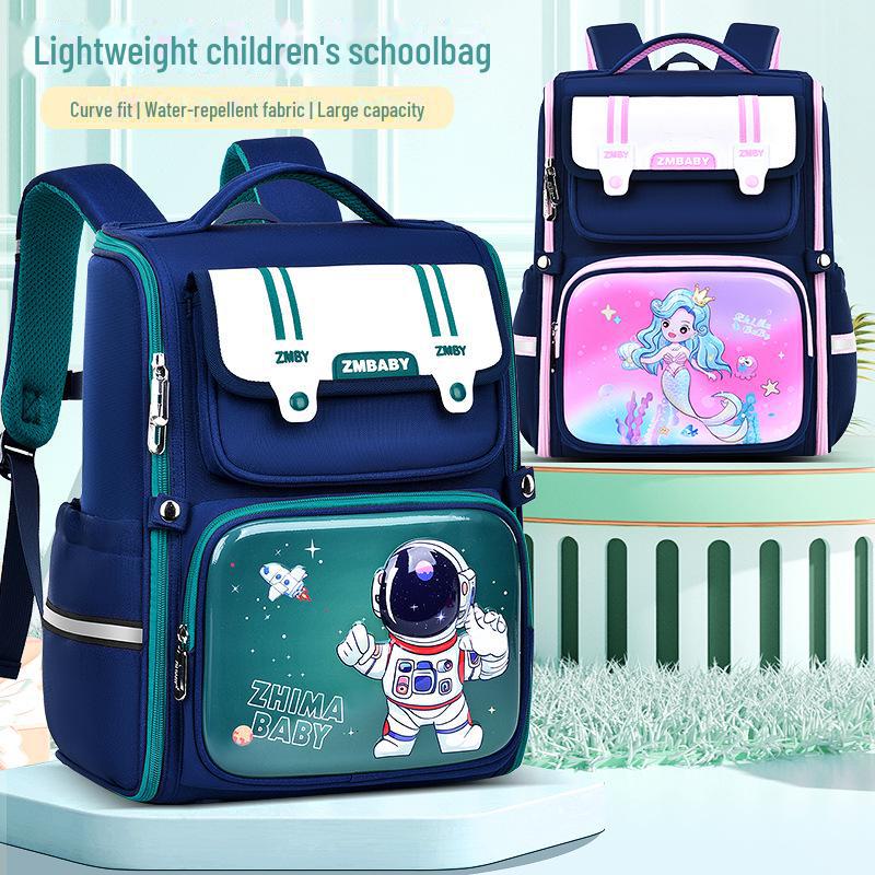 Durable Cartoon School Backpack for Boys, Grades 1-6: Large Capacity