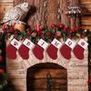 Christmas Stockings with Initials Small Embroidered Letter Knit Stocking Decorations for Family Holiday Tree Fireplace