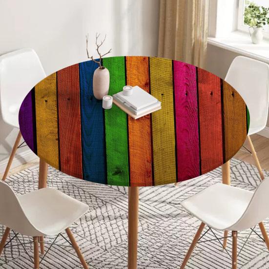 Круглая скатерть Yousheng 47,24 дюйма, моющаяся скатерть с эластичным краем, устойчивая к пятнам, для кухни, сада, улицы