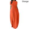 Elegant Women Casual Beach Dress Loose O Neck Long Summer Short Sleeve Evening Party Dress