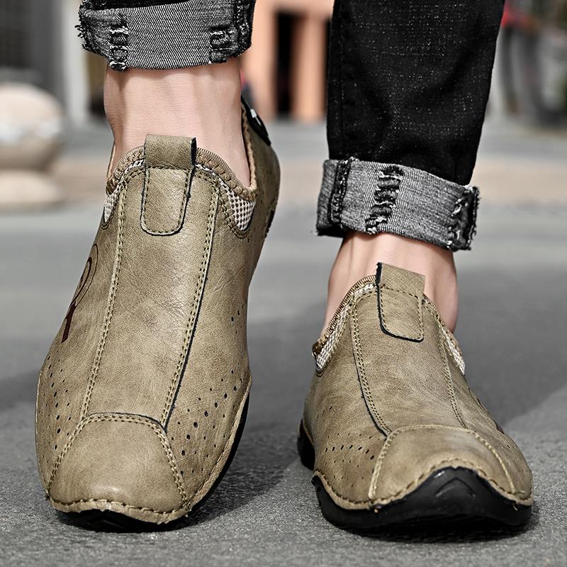 Мужская повседневная обувь ручной работы из кожи, кроссовки для вождения, кожаные лоферы, мужская обувь, горячая распродажа, бренд Octopus, туфли-бобы, размеры 38-48