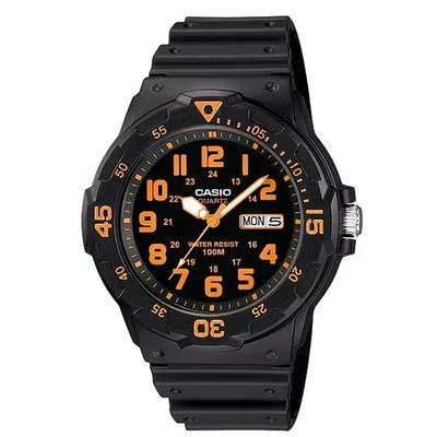 Casio Стандартные кварцевые наручные часы MRW-200H-4BV Мужские Черно-оранжевые Международная модель