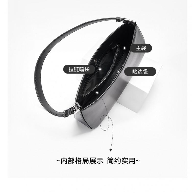 Premium Niche Design French Stick Bag Genuine Leather Women's 2025 New Fashionable Underarm Shoulder Tote
