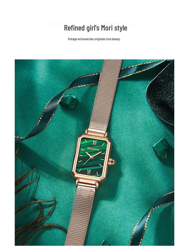 Женские швейцарские квадратные модные водонепроницаемые кварцевые часы