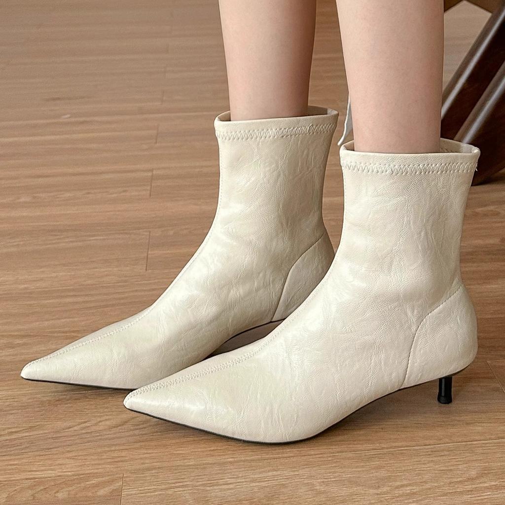 Модные женские ботильоны с острым носком, брендовые кожаные офисные туфли на среднем каблуке, зима 2025 года, трендовые сексуальные туфли-лодочки для вечеринок, туфли-лодочки Chelsea Botas Mujer
