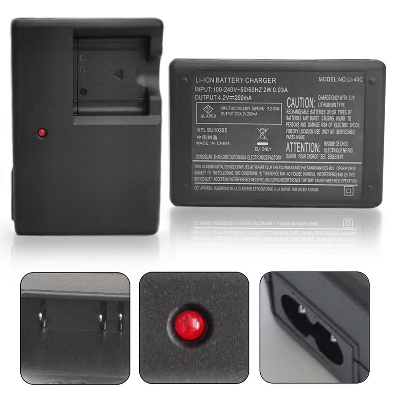 LI-40C Charger for Camera Olympus LI-42B,LI-40B,LI-41C,EN-EL10,NP-45,KLIC-7006,D-LI63,CNP-80 battery charger LI40B,LI42B,LI40C