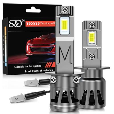 2 шт. Светодиодные лампы для фар H1 H3 Turbo Mini 20000 лм 50 Вт 16-ядерные чипы CSP Супер яркие автомобильные противотуманные фары 12 В 6500 К Белый Автомобильная фара