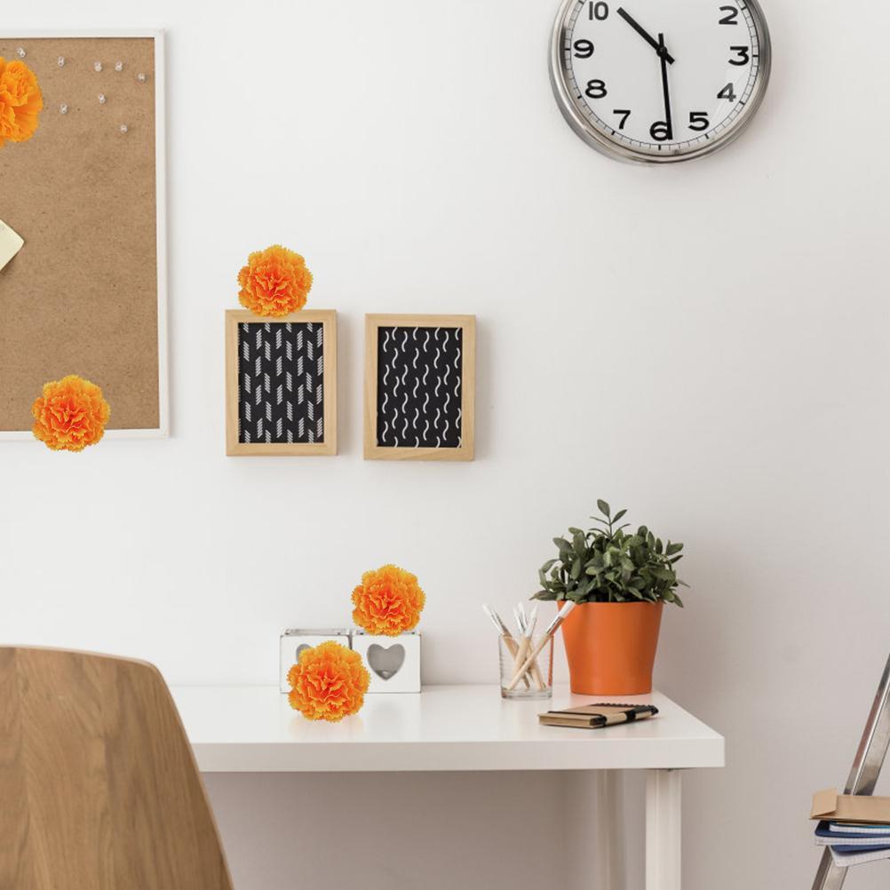 30 Pcs Artificial Marigold Flowers Silk Cloth Marigolds Decoration Set Orange Carnation Flowers