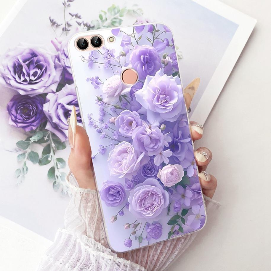 5.65" Case For Huawei P Smart 2018 Cover FIG-LX1 FIG-LX2 FIG-LX3 Funda New Stylish Flower Soft Slim Silicone Bumper PSmart Shell
