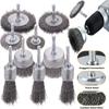 Wire Brush Wheel Cup Brush Set 9 Pack,Wire Brush for Drill 1/4 Inch Hex Shank 0.012 Inch Coarse Carbon Steel Crimped Wire Wheel