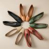 Leather Mother Shoes Women's Soft Leather Flat-soled Single Shoes Spring New Versatile Soft-soled Comfortable Grandma Shoes Women's Shallow Mouth