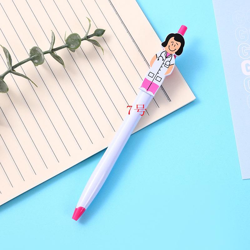 Doctor Nurse Pen Creative Press Ballpoint Pen Cartoon Character Pen Convenient For Teachers Nurses Students