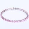 Luxury 4mm Cubic Zirconia Tennis Bracelets Iced Out Chain Crystal Wedding Bracelet for Women Men Gold Silver Color Bracelet