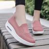 Slip-on Flying Woven Rocking Shoes Fall Mesh Air Cushion Walking Shoes Women's Platform Sports Casual Shoes Women