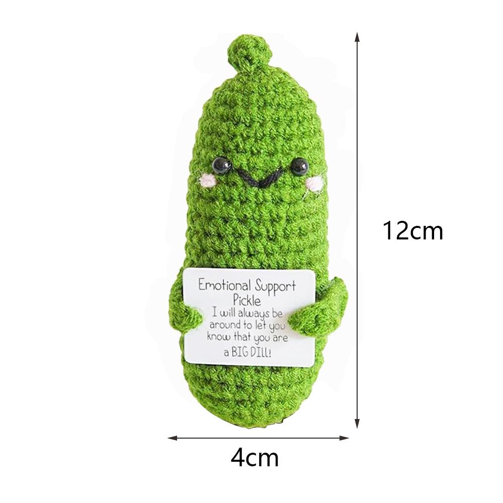 12 X 4cm Handmade Emotional Pickled Cucumber Doll with a Positive Card