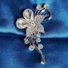 Brooch High-End Niche Silk Scarf Buckle Alloy Diamond Coat Pearl Corsage Pin Accessories