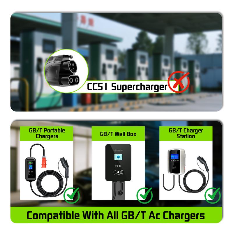 32A 7KW IP54 GBT to Type 2 EVSE Charging Adapter 22KW GBT To IEC 62196 Type2 Standard Electric Vehicle Charging Connector