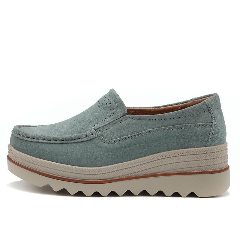 Весенняя женская обувь на плоской подошве, кроссовки на платформе, без шнуровки на плоской подошве, кожаные замшевые женские лоферы, мокасины, повседневная обувь, женские криперы 365