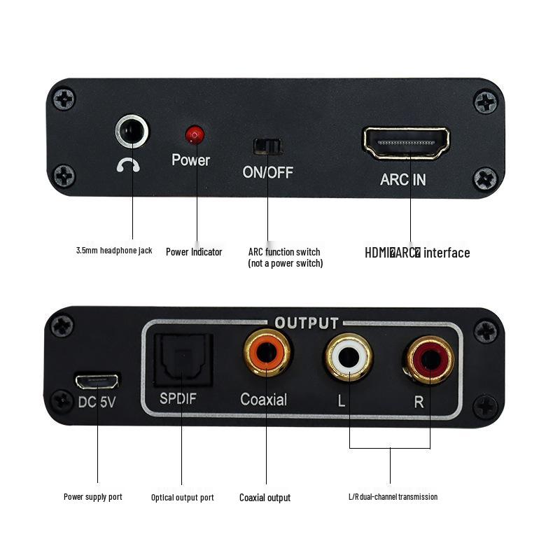 Адаптер и конвертер HDMI ARC для звука: Оптический/Коаксиальный к Аналоговому.
