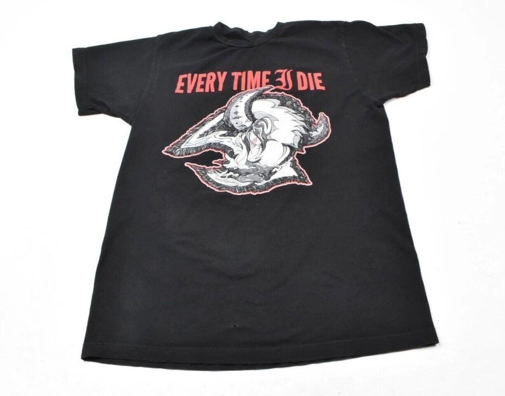 Футболка Every Time I Die Goathead Мужская Полный Размер Черный Короткий Рукав KK1622 Унисекс Футболка
