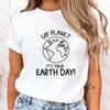 (Premium T-shirt)Women Fashion T Shirt Funny Protect The Ocean Go Planet It'S Your Earth Day Letter Print T Shirt Tops