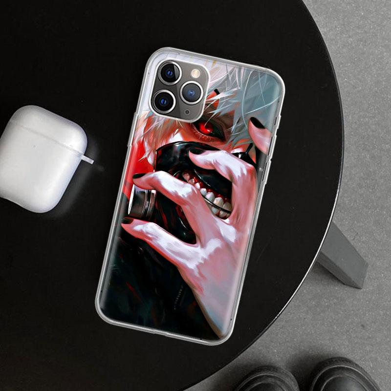 Чехол для телефона Ghoul Tokyo Kaneki Ken для iPhone 11 12 13 Mini 14 15 Plus 16 Pro Max 17 Air 7 8 + SE Арт Индивидуальный Fundas 11