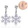European And American Human Bodies ,Navel Ring Nail Nails Ab Color Snowflake White Gem Belly Navel Nail Navel Buckle Belly Button