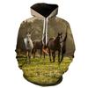 Men's Sweatshirt Wild Horse Stallion Animal 3D Digital Print Men's Hoodie Top