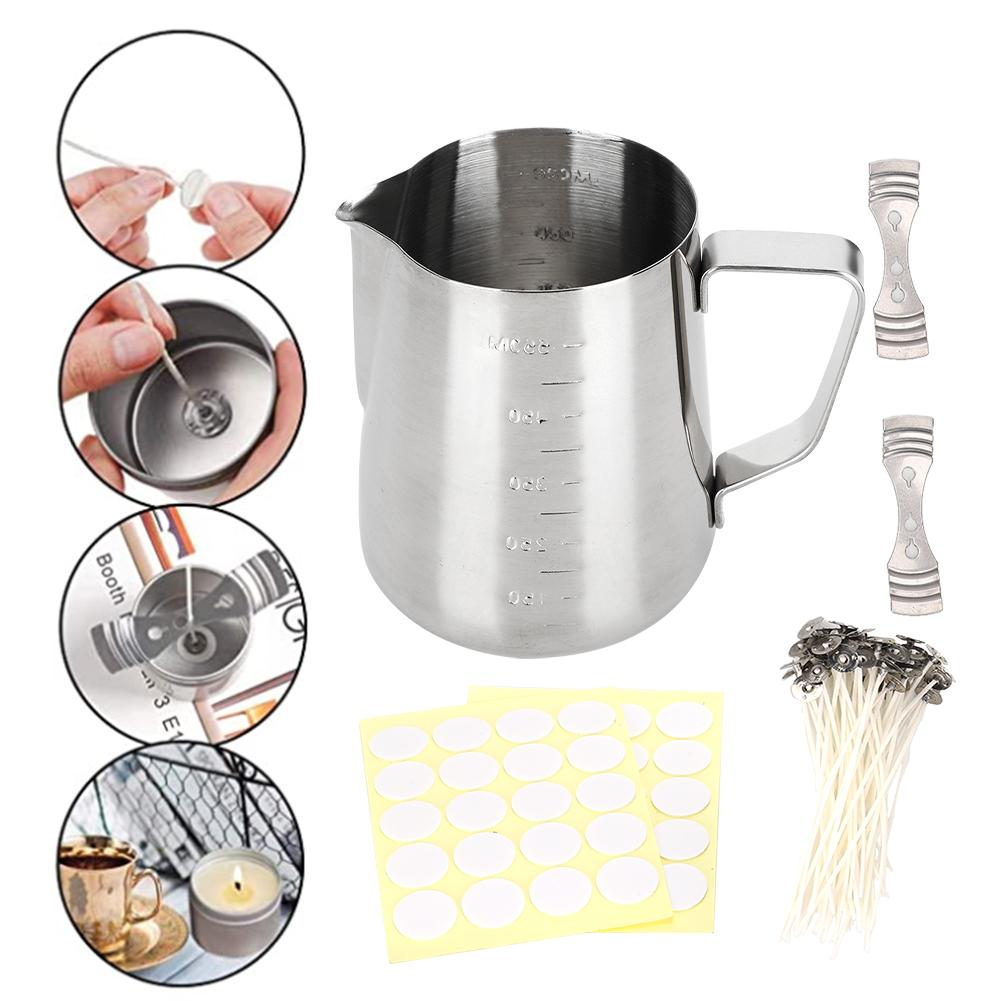 Набор для изготовления свечей Белая точечная наклейка Антикоррозийная нержавеющая сталь Плавильная чаша для воска Набор «сделай сам»