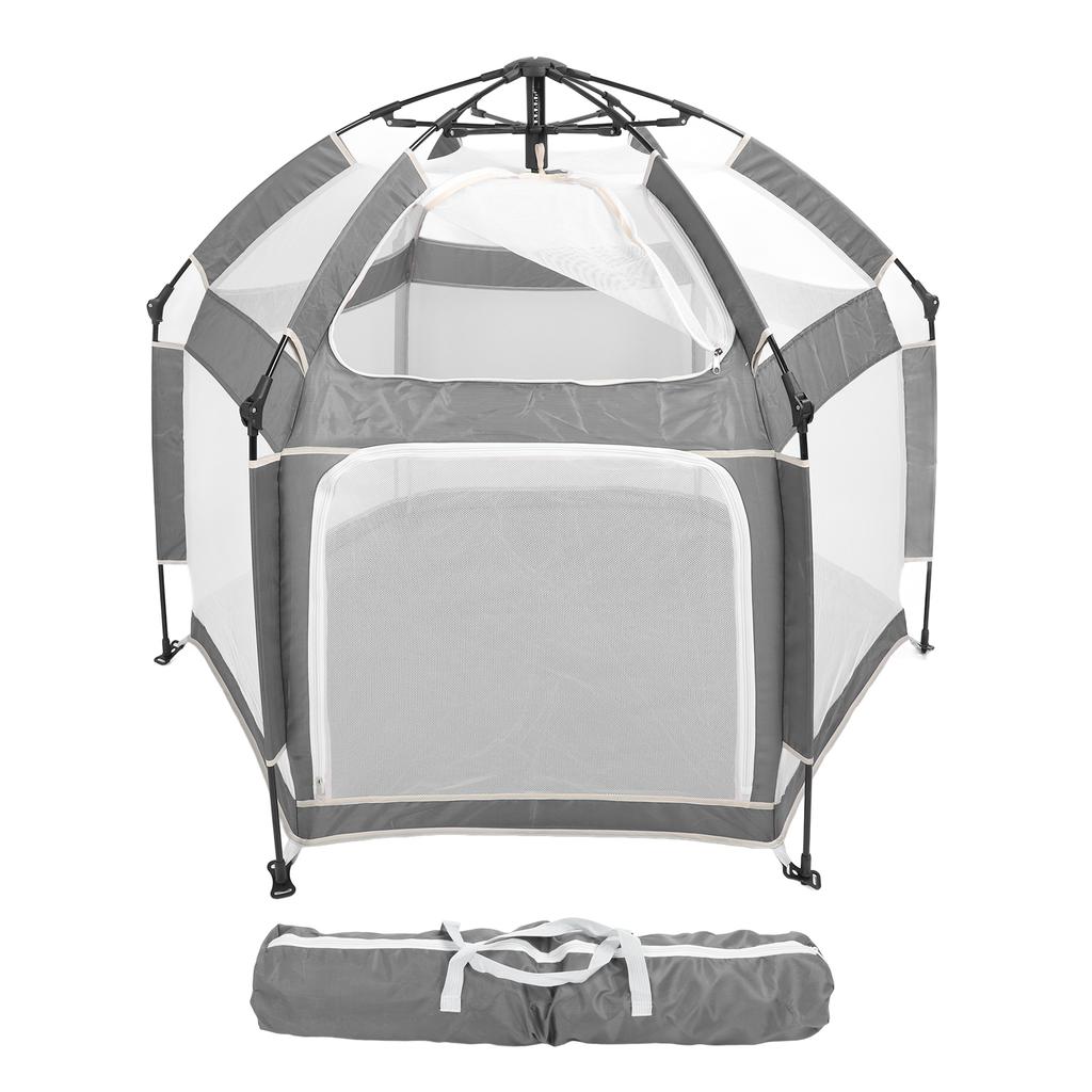 Popup Playpen Tent Roomy Foldable Portable Baby Fence for Indoor Outdoor Yard Beach Use Orange
