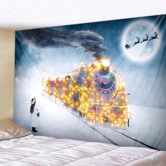 Рождественский гобелен, Рождественская елка, камин, теплая семейная настенная подвеска, рождественский снежный фон, украшение для дома, комнаты, подарки