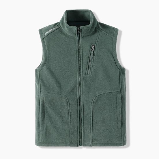 Мужской флисовый жилет, стандартный крой, без рукавов, воротник-стойка, жилет, пальто с карманами на молнии, теплоизоляционный жилет, куртка