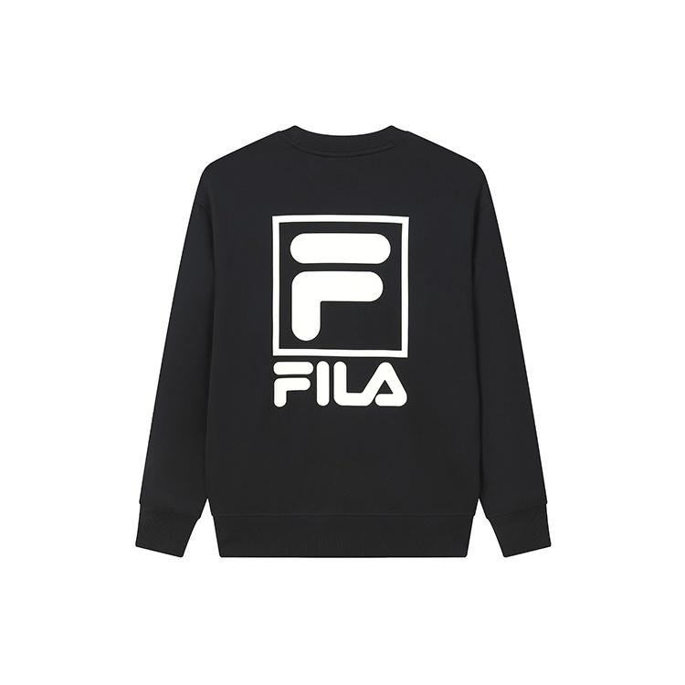 FILA Sweatshirts Men's Jet Black Crew Neck Moderate Regular F11M219208F-BK